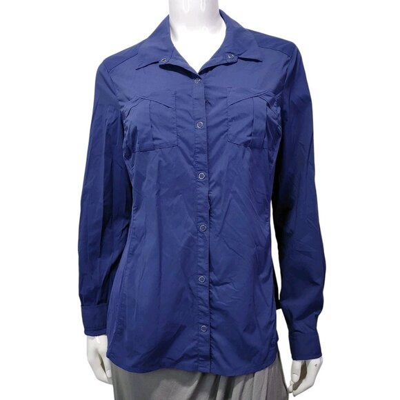 REI Button Up Blue Outdoor / Camping Lightweight Shirt Women's READ MEASUREMENTS - Picture 1 of 11